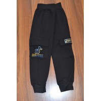 Трикотажные спортивные  штаны с накладными карманами, на манжете для мальчиков.Размеры 116-146 см.Фирма GRACE.
